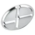 Divided Plate Stainless Steel Portion Control Plate Cafeteria Dinner Plate