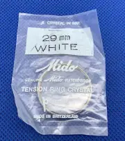 Mido 29mm White Watch Crystal With Tension Ring Waterproof. Sealed. 03-50 L