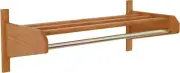 Wooden Mallet 34-Inch Coat and Hat Rack Uses Small Hook Hangers, Medium Oak