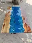 Live Edge Walnut Epoxy Table – Custom Dining or Sofa Side Table Handmade Arts