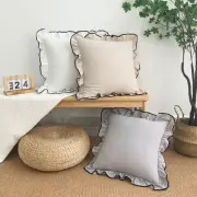 Cotton Flounce Throw Pillowcase Square Cushion Cover Sofa/Bed