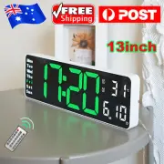 Digital Modern Jumbo Large LED Wall Desk Room Clock Calendar Temperature Date AU