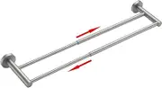 Frafuo Adjustable 40 to 70 cm Double Bath Towel Bar for Bathroom SUS304 Stainless Steel Towel Holder-Wall Mount with Screws Towel Bar-Retractable Towel Bar Rod Rack Hotel Style(Polish)