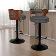 2x ALFORDSON Bar Stools Gas Lift Fabric Grey