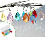 38Mm Crystal Suncatcher Prism, 10Pcs Multicolor Teardrop Crystals Chandeliers Pe
