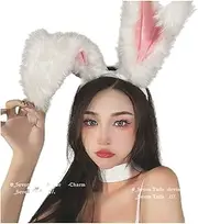 DUJIAOSHOU Plush Bunny Headband Plush Animal Ear Headband Girls Hair Ties Girls Headbands Girl Hair Hairpin Headwear Easter Party Prom