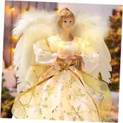Light Angel Treetop, 12" Standing White Angel Christmas Tree Topper or Gold