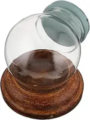 Alipis Empty Glass Snow Globe Kit Vintage Craft for Restoring Decorative Globes Glass Spheres with Retro Base for Creative Home Decor Projects