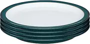Denby - Greenwich Small Plates Set of 4 - Green, White Dishwasher, Oven, Microwave Safe Crockery 17.5cm - Ceramic Stoneware Tableware Side Plates - Chip & Crack Resistant