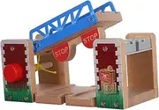 Vaguelly Wooden Railway Lifting Bridge Wooden Train Track Accessory Enhances Fine Motor Skills Imagination for Interactive Play with Train