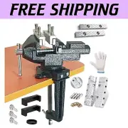 Multifunctional Bench Vise with Quick Adjustment – 360° Swivel & Protective Jaws