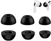 [Zosylala] Replacement Memory Foam Ear Tips for Apple AirPods Pro - Comfort and Noise Isolation - 3 Pairs Premium Replacement Foam Ear Tips (S/M/L, Black)