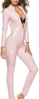 [GRRKDFQ] Women's Lingerie Sets Zipper Open Crotch Jumpsuit for Erotic Costume