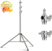 Light Stand 7.2ft Stainless Steel with 1/4" to 3/8" Adapter for Photography