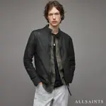 【ALLSAINTS】COLT 立領金屬釦環羊皮皮衣夾克-黑