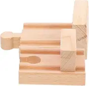 Toddmomy 2pcs Wooden Train Track Stop Accessories DIY Wooden Railway Track Blocks for Creative Play Compatible with Major Train Brands Enhances Imagination and Fine Motor Skills
