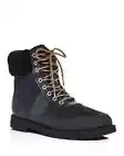 HUNTER Womens COMMANDO Insulated Shearling Lined Suede Leather Boot US 5 Navy