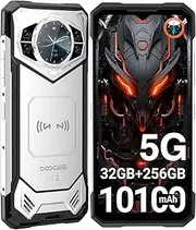 DOOGEE S200 Rugged Smartphone 5G, 10100mAh 33W, 32GB+256GB Android 14 Rugged Unlocked Cell Phone with 1.32" Rear Screen, 100MP+20MP Night Vision, 6.72" FHD+ 120Hz, 4K, NFC, 5G Dual SIM, ATT, Verizon