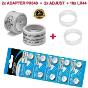 2 PX640 Battery Converter Adapters + 2 Adjusters + 10 LR44 1.5V batteries