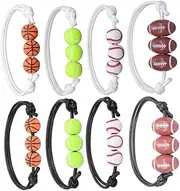 [Kisangel] 16 pcs Party Bracelet Ball Chain Braided Accessories Jewelry Boys Rugby Decortive Basketball Girls Adjustable Bracelets Favors Lovers for Baseball Mens Sports Friendship