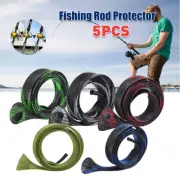 5PCS Fishing Rod Cover Fishnet Protector Tools Sleeve Sock Pole Glove 170cm