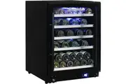 Schmick Under Bench Black Glass Door Wine Fridge Triple Glazed - Model JC132W-B