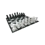 Giant Size Plastic Outdoor Chess Game Set w/Mat 3x3m