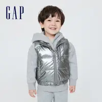 在飛比找蝦皮商城優惠-Gap 兒童裝 Logo立領羽絨背心(2-14歲) 大絨朵羽