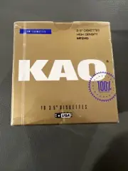 NEW/SEALED 1PK OF 10 KAO 3.5" DISKETTES HIGH DENSITY MF2HD IBM FORMATTED