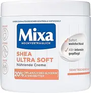 Mixa Shea Nourishing Cream for Face, Body & Hands with 20% Vegetable Glycerine & Shea Butter for Very Dry Skin, for the Whole Family, Nourishing & Moisturising Shea Ultra Soft, 400 ml