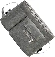 QUMIIRITY Multi Functional Nursery Bag Diaper Container with Hanging Bottle Pouch Stylish Stroller Accessory for Organized Parenting Grey