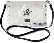 Littlearth Dallas Stars NHL Clear Envelope Purse with Black Fashion Strap