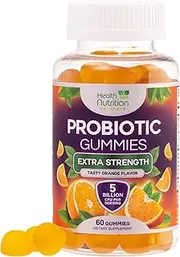 Probiotic Gummies for Daily Digestive Gut Health Support - Immune Support Probiotics Gummy - with Natural Orange Flavor - Best Bloating Support for Men and Women - 60 Gummies