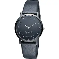 在飛比找Yahoo奇摩購物中心優惠-agnes b.法式優雅手寫體時標時尚腕錶(BG4002P1