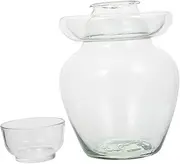 [Amosfun] 1Pc Transparent Glass Pickle Jar with Large Capacity Sealed Food Storage Container for Kitchen Organization for Pickling Fermenting Preserving and Odorless