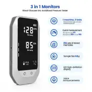 3 in 1 Monitor Blood Glucose Uric Acid Blood Pressure Tester with 50 Test Strips