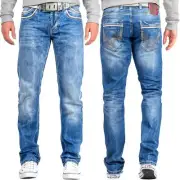 Cipo & Baxx Men's Jeans Regular Fit Stonewashed Optimal Fit Contrast Stitching