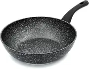 Blackmoor 66160 Classic 28cm Non-Stick Induction Wok/Suitable for Induction, Electric and Gas Hobs/Black Marble Effect Colour