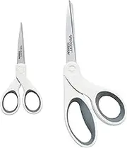 Westcott 5" Micro-Tip & 8" Bent Craft Scissors with Titanium-Bonded Blades for Crafting, Sewing & More, 2 Pack