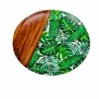 Tommy Bahama Tropical Palms Wood Grain Matte Melamine Dinner Plates Set of 4