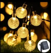 LED Solar String Ball Outdoor Lights - Warm White Waterproof , Home Decoration