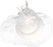 [Minkissy] Tea Party Fascinator Headband for Women Elegant Wedding Hat with and for Banquet Events Bridesmaid Accessories and Special Occasions