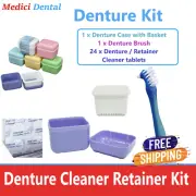 Denture Cleaner Retainer Denture Brush Rinsing Basket Denture Cleaning Tablet