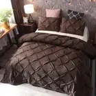 Diamond Pintuck Quilt/Doona/Duvet Cover Set Single Queen King Size Bedding LInen
