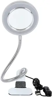 Lighting LED 8X Magnifying Lamp with Metal Clamp 360o Flexible Gooseneck and USB Plug Design for Tattoo, Manicure and Reading