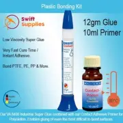 Plastic Bonding Kit - Professional Super Glue & Primer - 12gm Glue