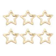 6 Pcs Star Keychain Clip Star Key Ring Snap Hooks Clip Light Gold