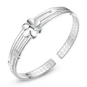 3PCS Female Silver plating Jewelry Bracelet Fashion Simple Adjustable Bangles