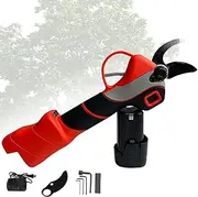 Electric Pruning Shears 21v Brushless Motor Cordless Secateurs, LCD Display,with 2 Pack Rechargeable Battery and Carring Case,Carbon Steel Cutter Head for Pruning Trees and Shrubs