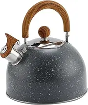 Whistling Tea Kettle for Stove Top, 85 OZ/2.5 L Stainless Steel Stove Gas Induction Teapot with Wood Grain Handle, Suitable for Gas, Electric, Electromagnetic and Ceramic Stoves Tea Pot
